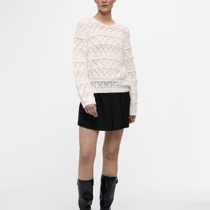 OBJECT l/s o-neck knit pullover cloud dancer