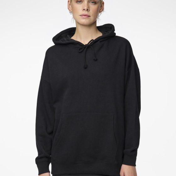 PIECES ls oversized hoodie black