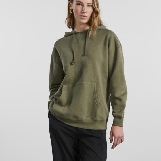 PIECES ls oversized hoodie deep linchen green