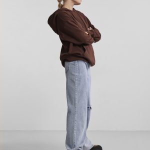 PIECES ls oversized hoodie chicory coffee