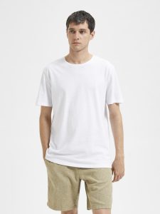 SELECTED homme ss o-neck tee bright white