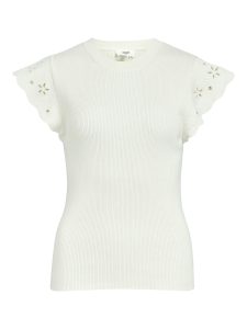 OBJECT rib s/s knit top cloud dancer