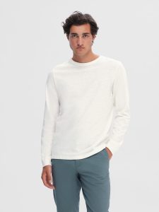 SELECTED homme ls o-neck tee egret