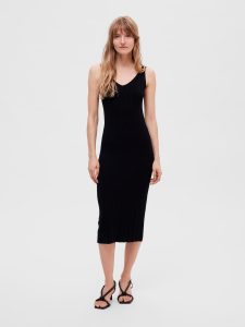 SELECTED femme sl knit midi dress black