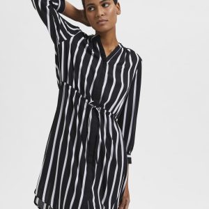 SELECTED femme 7/8 dress black/stripes