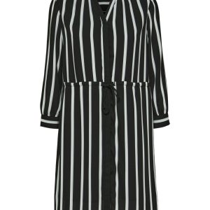 SELECTED femme 7/8 dress black/stripes