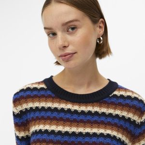 OBJECT l/s knit black w.blue/bitter