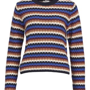 OBJECT l/s knit black w.blue/bitter