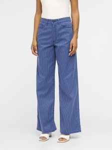 OBJECT mw wide long jeans sky captain stripes:persian jewel