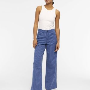 OBJECT mw wide long jeans sky captain stripes:persian jewel