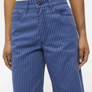 OBJECT mw wide long jeans sky captain stripes:persian jewel