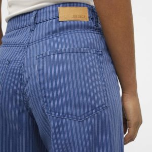 OBJECT mw wide long jeans sky captain stripes:persian jewel