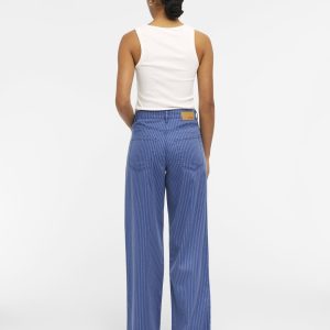 OBJECT mw wide long jeans sky captain stripes:persian jewel