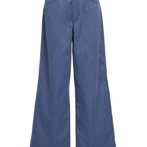 OBJECT mw wide long jeans sky captain stripes:persian jewel