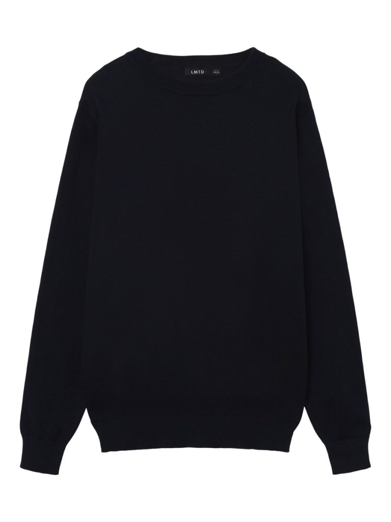 LMTD ls o-neck knit navy blazer