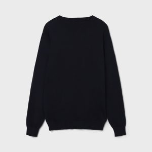 LMTD ls o-neck knit navy blazer