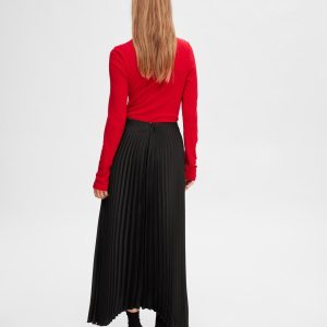 SELECTED femme hw long plisse skirt black