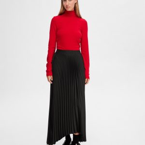 SELECTED femme hw long plisse skirt black