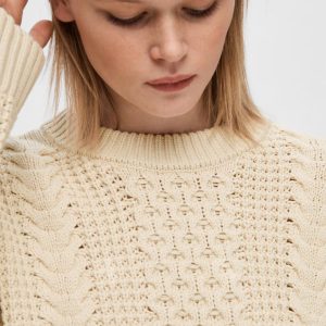 SELECTED femme ls knit o-neck birch