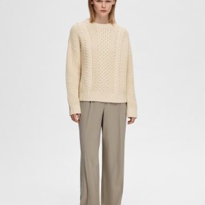 SELECTED femme ls knit o-neck birch