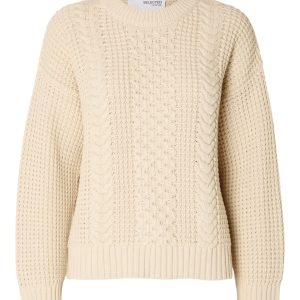 SELECTED femme ls knit o-neck birch