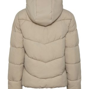 PIECES short puffer jacket silver mink