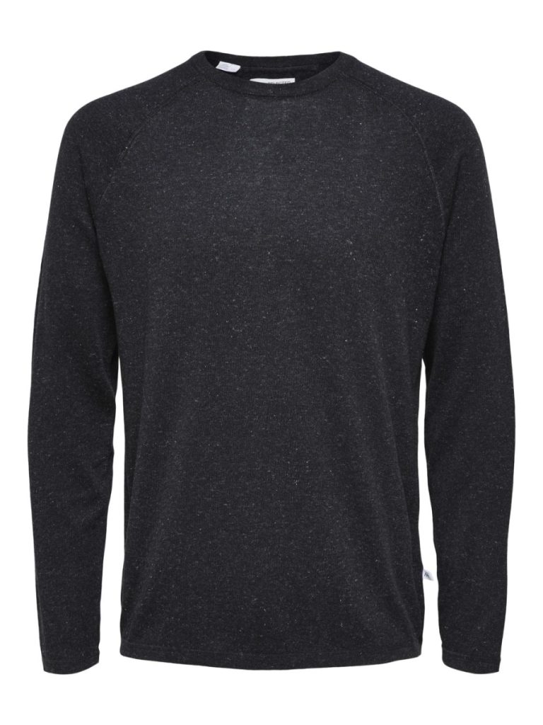 SELECTED homme ls knit crew neck black