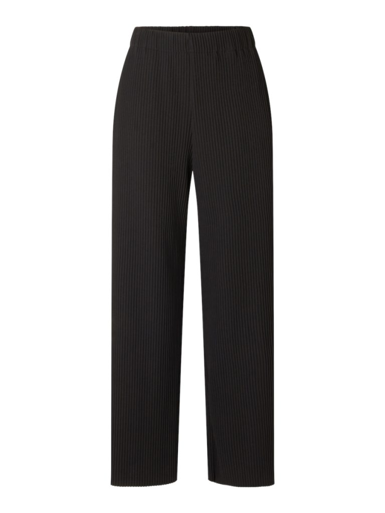 SELECTED femme wide plisse pant black